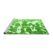 Sideview of Machine Washable Abstract Green Modern Area Rugs, wshabs1241grn