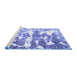 Sideview of Machine Washable Abstract Blue Modern Rug, wshabs1241blu