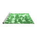 Sideview of Machine Washable Abstract Emerald Green Modern Area Rugs, wshabs1241emgrn