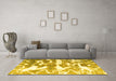 Machine Washable Abstract Yellow Modern Rug in a Living Room, wshabs1241yw