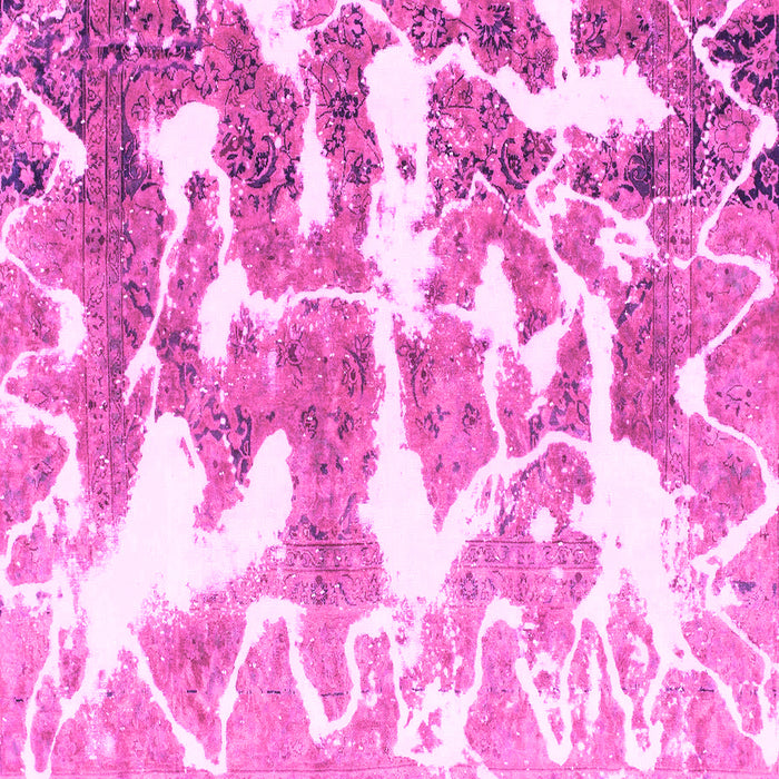 Square Machine Washable Abstract Pink Modern Rug, wshabs1241pnk