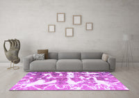 Machine Washable Abstract Purple Modern Rug, wshabs1241pur