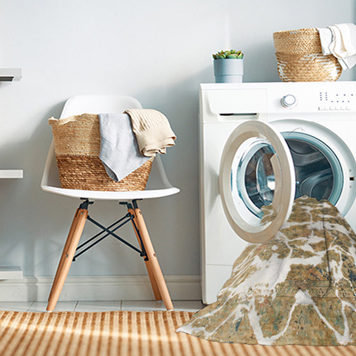 Machine Washable Abstract Desert Sand Beige Rug in a Washing Machine, wshabs1241