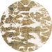 Round Machine Washable Abstract Desert Sand Beige Rug, wshabs1241