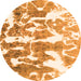 Round Abstract Orange Modern Rug, abs1241org