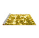 Sideview of Machine Washable Abstract Yellow Modern Rug, wshabs1241yw