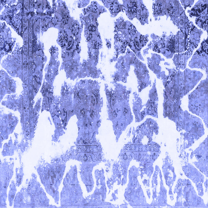 Square Abstract Blue Modern Rug, abs1241blu