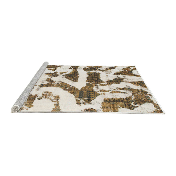 Sideview of Machine Washable Abstract Champagne Beige Rug, wshabs1242