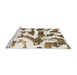 Sideview of Machine Washable Abstract Champagne Beige Rug, wshabs1242