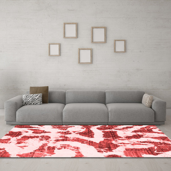 Modern Red Washable Rugs