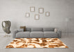 Machine Washable Abstract Orange Modern Area Rugs in a Living Room, wshabs1242org