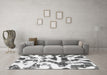 Machine Washable Abstract Gray Modern Rug in a Living Room,, wshabs1242gry