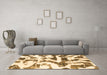 Machine Washable Abstract Brown Modern Rug in a Living Room,, wshabs1242brn