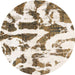 Round Abstract Champagne Beige Modern Rug, abs1242