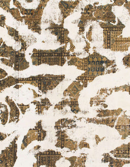 Machine Washable Abstract Champagne Beige Rug, wshabs1242