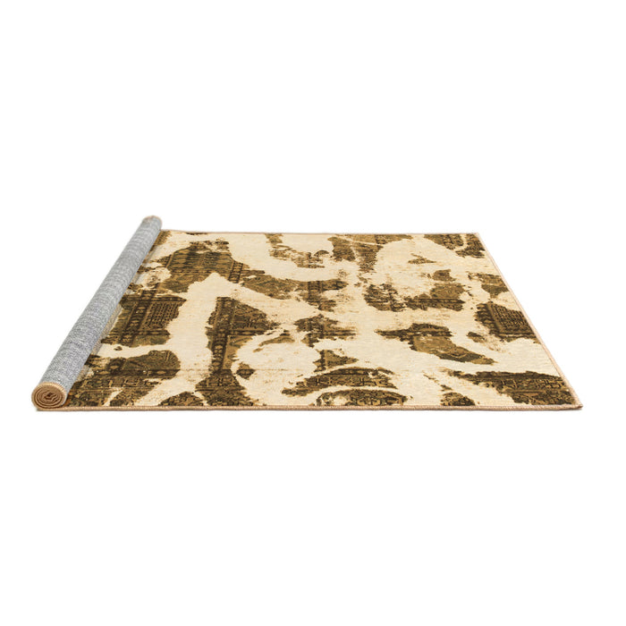 Sideview of Machine Washable Abstract Brown Modern Rug, wshabs1242brn