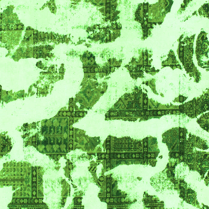 Machine Washable Abstract Green Modern Area Rugs, wshabs1242grn