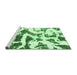 Sideview of Machine Washable Abstract Emerald Green Modern Area Rugs, wshabs1242emgrn