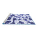 Sideview of Machine Washable Abstract Blue Modern Rug, wshabs1242blu