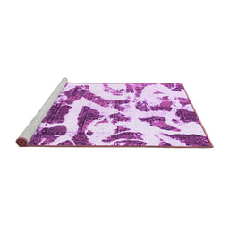 Sideview of Machine Washable Abstract Purple Modern Area Rugs, wshabs1242pur
