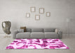 Machine Washable Abstract Pink Modern Rug in a Living Room, wshabs1242pnk