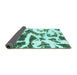 Sideview of Abstract Turquoise Modern Rug, abs1242turq