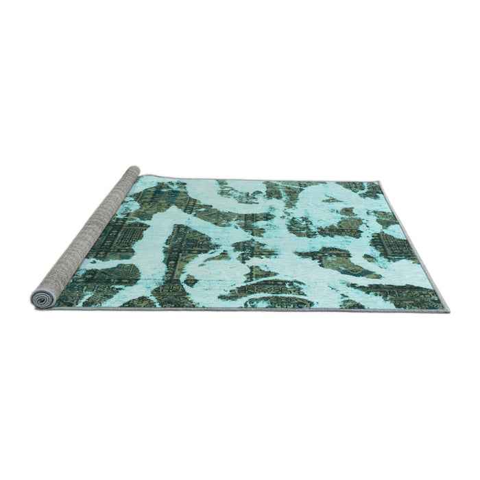 Sideview of Machine Washable Abstract Light Blue Modern Rug, wshabs1242lblu