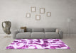 Machine Washable Abstract Purple Modern Area Rugs in a Living Room, wshabs1242pur