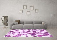 Machine Washable Abstract Purple Modern Rug, wshabs1242pur