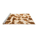 Sideview of Machine Washable Abstract Orange Modern Area Rugs, wshabs1242org