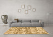 Machine Washable Abstract Brown Modern Rug in a Living Room,, wshabs1243brn