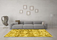 Machine Washable Abstract Yellow Modern Rug, wshabs1243yw