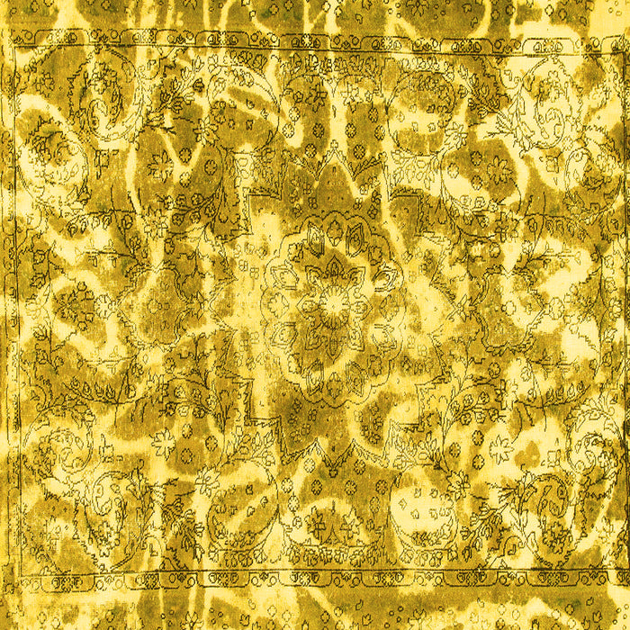 Square Machine Washable Abstract Yellow Modern Rug, wshabs1243yw
