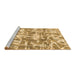 Sideview of Machine Washable Abstract Brown Modern Rug, wshabs1243brn