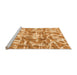 Sideview of Machine Washable Abstract Orange Modern Area Rugs, wshabs1243org