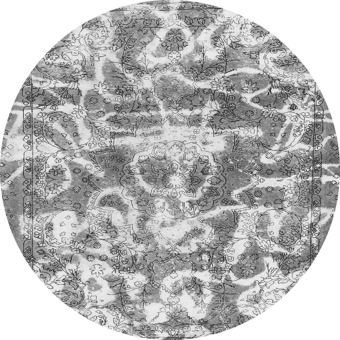 Round Machine Washable Abstract Gray Modern Rug, wshabs1243gry