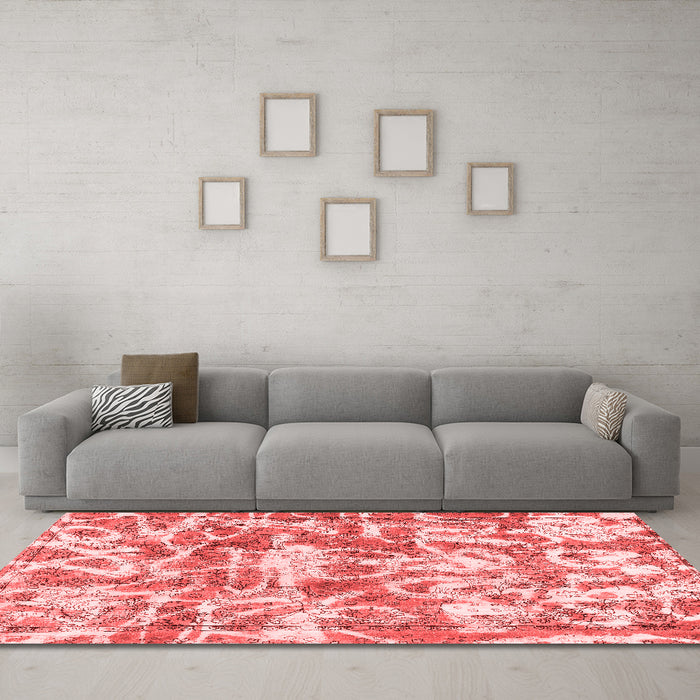 Modern Red Washable Rugs
