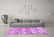 Machine Washable Abstract Purple Modern Area Rugs in a Living Room, wshabs1243pur