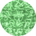 Round Abstract Emerald Green Modern Rug, abs1243emgrn