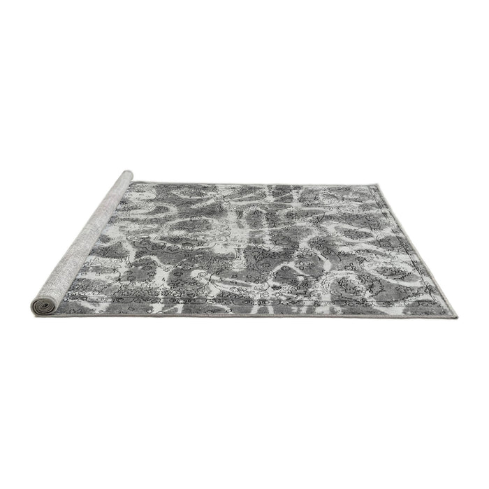 Sideview of Machine Washable Abstract Gray Modern Rug, wshabs1243gry