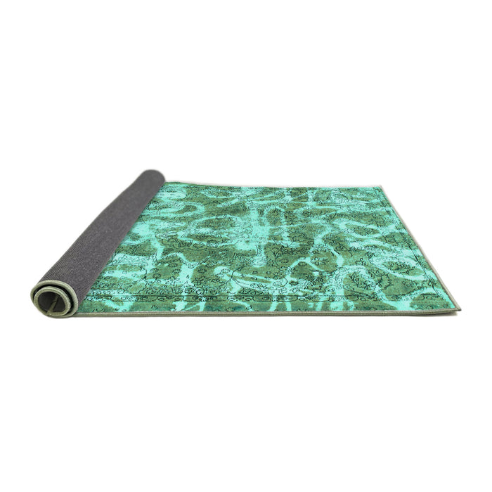 Sideview of Abstract Turquoise Modern Rug, abs1243turq