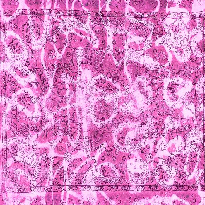 Square Machine Washable Abstract Pink Modern Rug, wshabs1243pnk