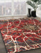 Machine Washable Abstract Dark Almond Brown Rug in a Family Room, wshabs1244