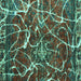 Square Machine Washable Abstract Turquoise Modern Area Rugs, wshabs1244turq