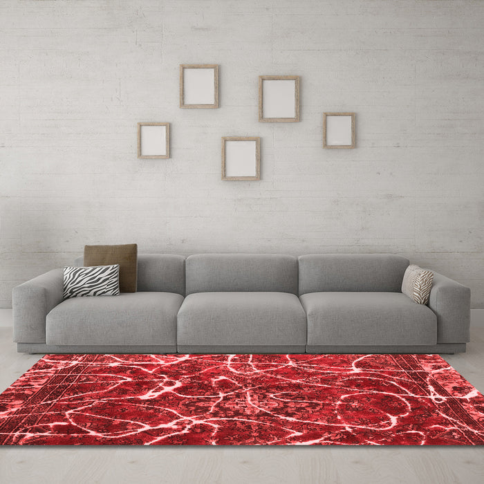 Modern Red Washable Rugs
