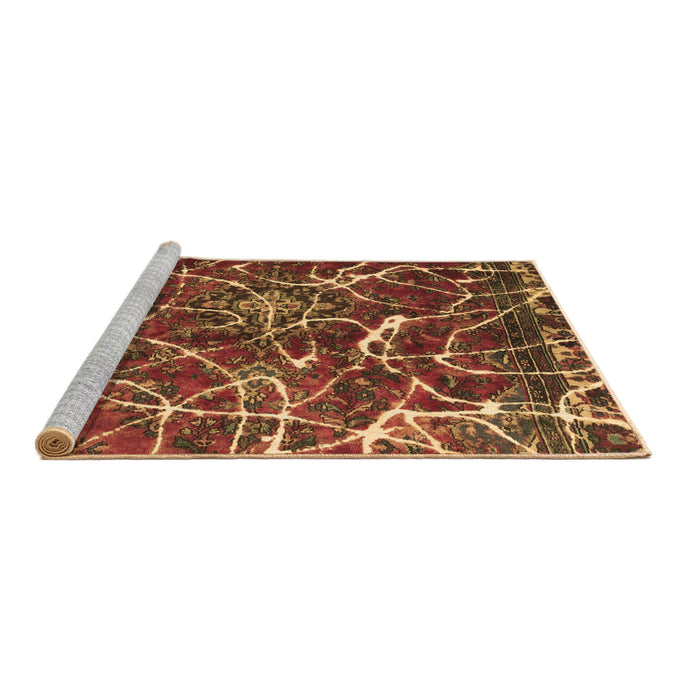 Sideview of Machine Washable Abstract Brown Modern Rug, wshabs1244brn
