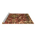 Sideview of Machine Washable Abstract Brown Modern Rug, wshabs1244brn