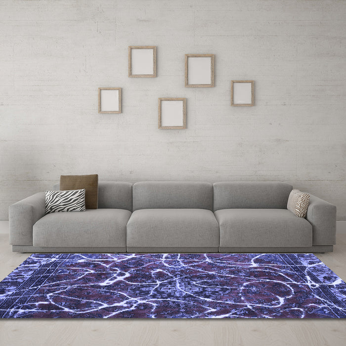 Machine Washable Abstract Blue Modern Rug in a Living Room, wshabs1244blu