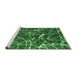 Sideview of Machine Washable Abstract Emerald Green Modern Area Rugs, wshabs1244emgrn