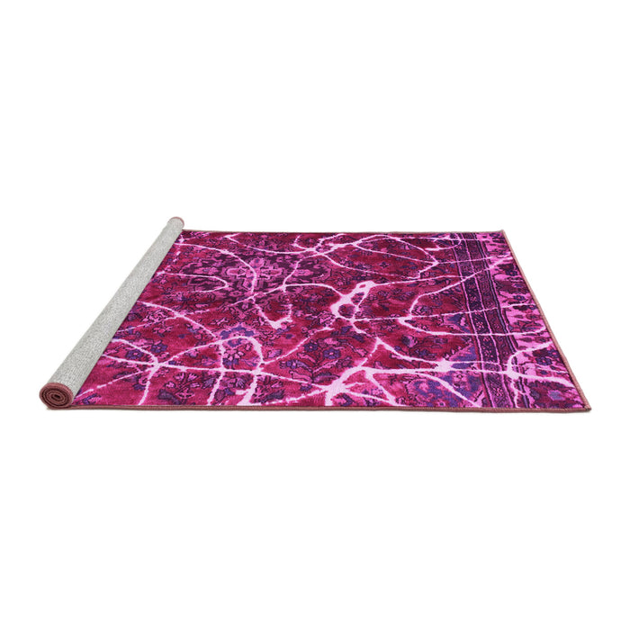 Sideview of Machine Washable Abstract Pink Modern Rug, wshabs1244pnk